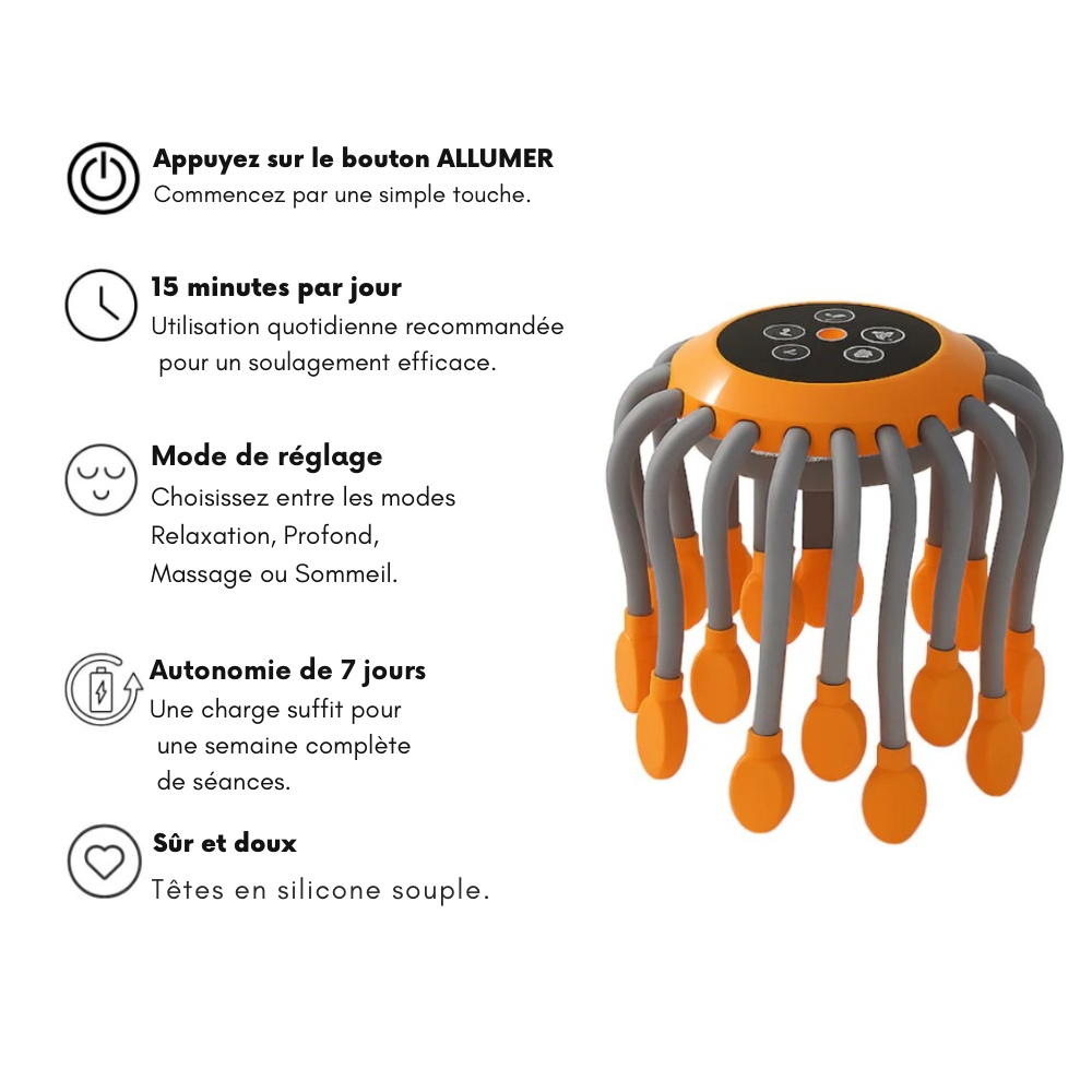 Masseur de tête RelaxPro™ | Soulage la migraine , le stress & favorise le sommeil